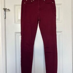 Aeropostale Women's Dark Red Skinny Jeans